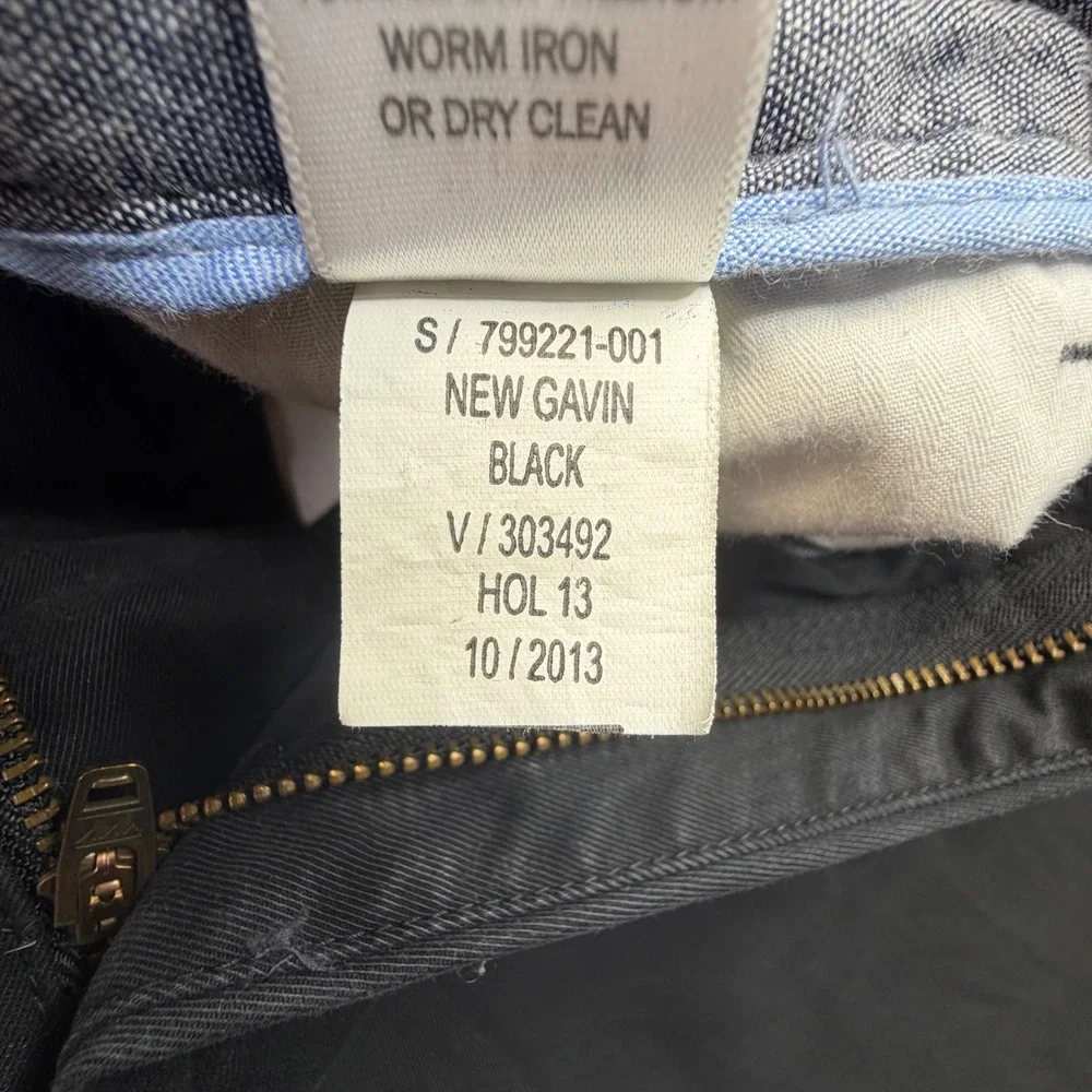Banana Republic Gavin Chino Pants Mens 32x30 Black Straight Fit Cotton Inseam 29